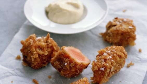 Friterad lax med Dijonmajonnäs