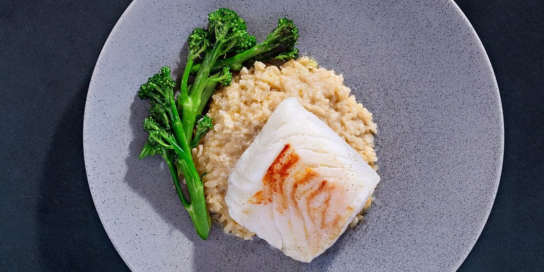 Stekt torsk med risotto